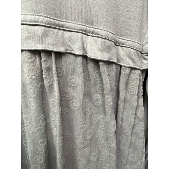 Monroe & Main Dress Womens Plus Size 1X gray tunic layered Tie Front Textured - Picture 7 of 7